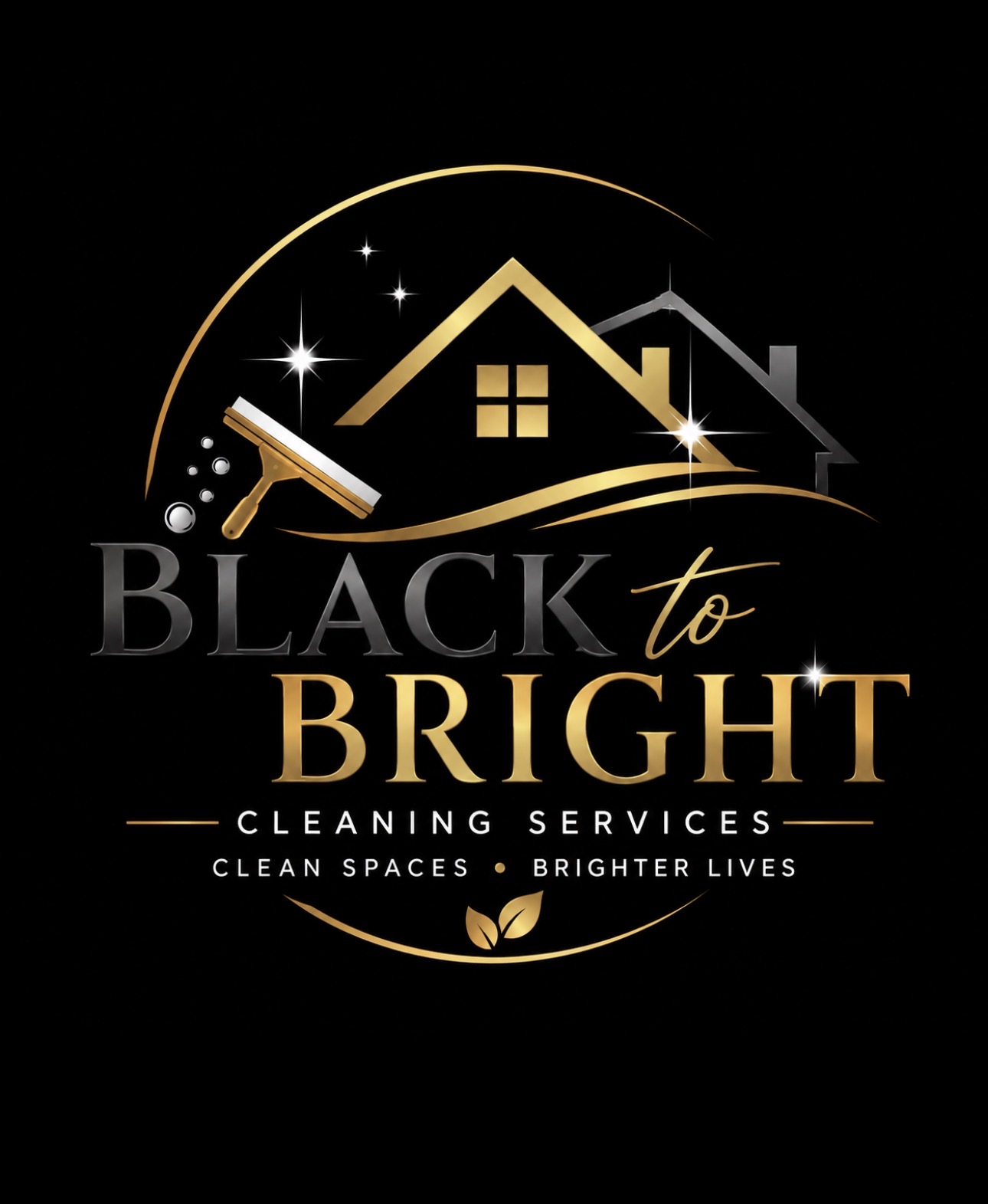 Black To Bright cleaning services  logo